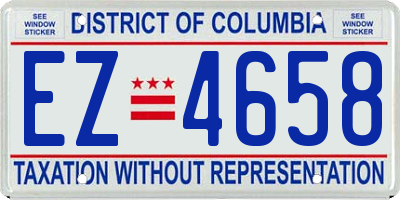 DC license plate EZ4658