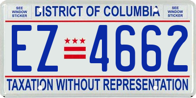 DC license plate EZ4662