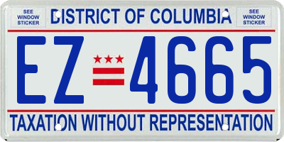 DC license plate EZ4665