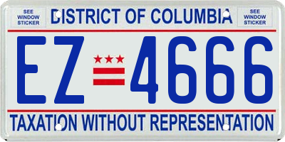 DC license plate EZ4666