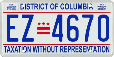 DC license plate EZ4670