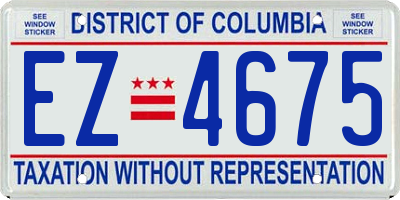 DC license plate EZ4675
