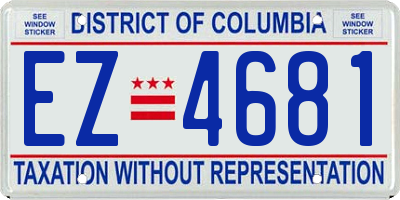 DC license plate EZ4681