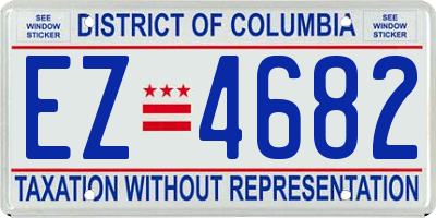 DC license plate EZ4682