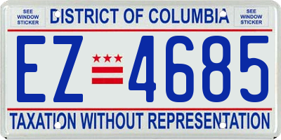 DC license plate EZ4685