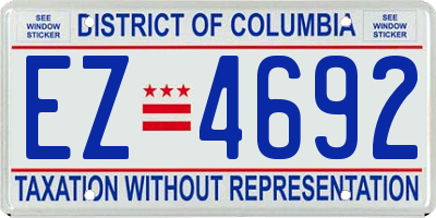 DC license plate EZ4692