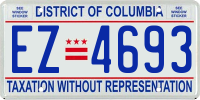 DC license plate EZ4693