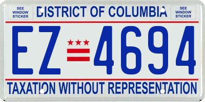 DC license plate EZ4694