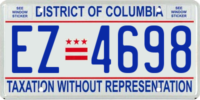 DC license plate EZ4698