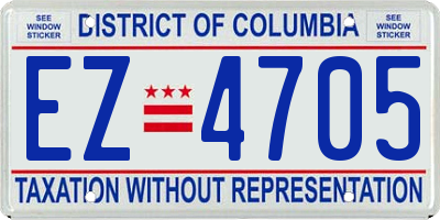 DC license plate EZ4705