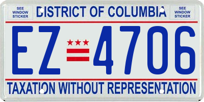 DC license plate EZ4706