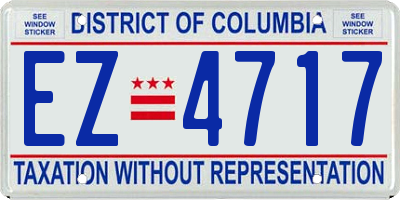 DC license plate EZ4717