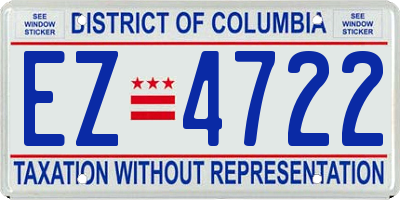 DC license plate EZ4722