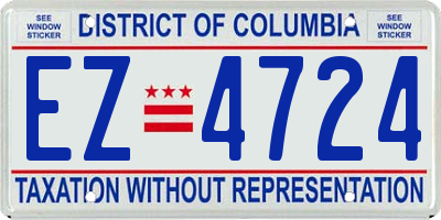 DC license plate EZ4724