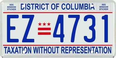 DC license plate EZ4731