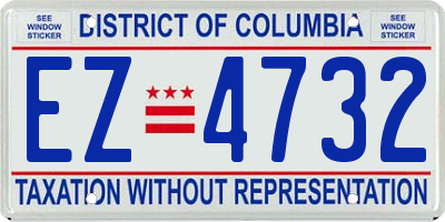 DC license plate EZ4732