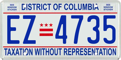 DC license plate EZ4735