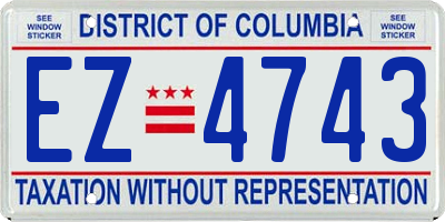 DC license plate EZ4743