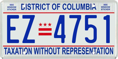 DC license plate EZ4751