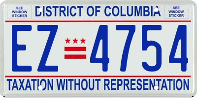 DC license plate EZ4754