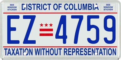 DC license plate EZ4759