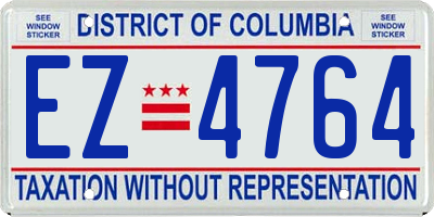 DC license plate EZ4764