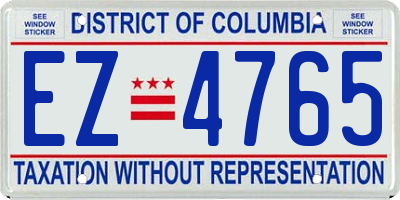 DC license plate EZ4765