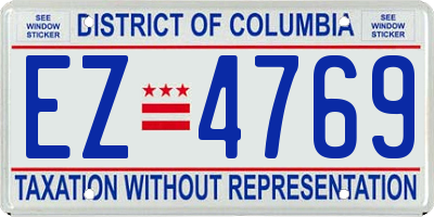 DC license plate EZ4769