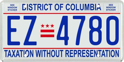 DC license plate EZ4780