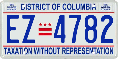 DC license plate EZ4782