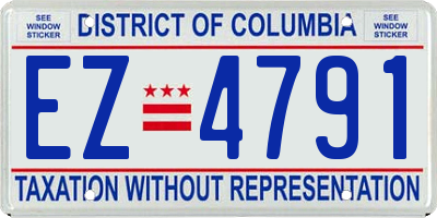 DC license plate EZ4791