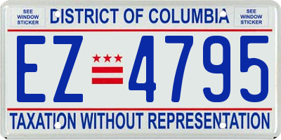 DC license plate EZ4795