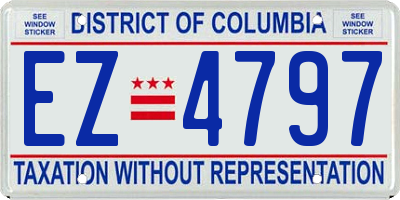 DC license plate EZ4797