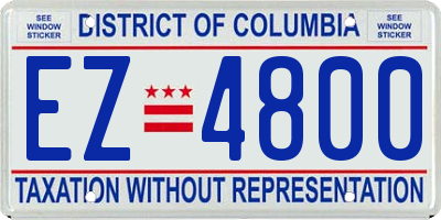 DC license plate EZ4800