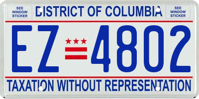 DC license plate EZ4802