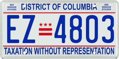 DC license plate EZ4803