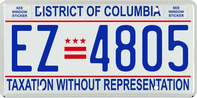 DC license plate EZ4805