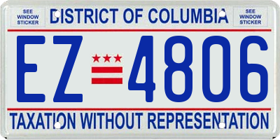 DC license plate EZ4806