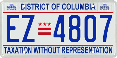 DC license plate EZ4807