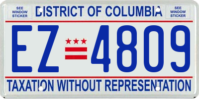 DC license plate EZ4809