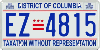 DC license plate EZ4815