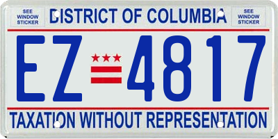 DC license plate EZ4817