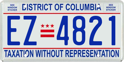 DC license plate EZ4821