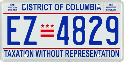 DC license plate EZ4829