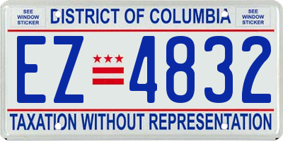 DC license plate EZ4832