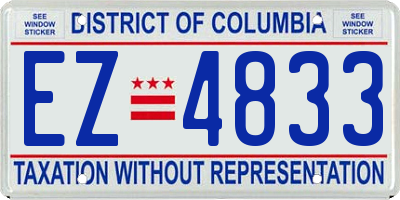 DC license plate EZ4833