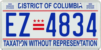 DC license plate EZ4834