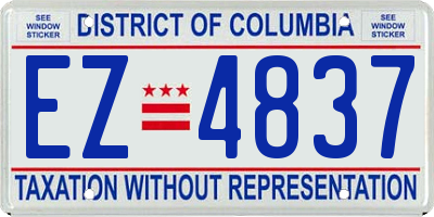 DC license plate EZ4837