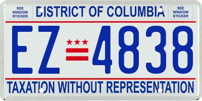 DC license plate EZ4838