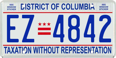 DC license plate EZ4842